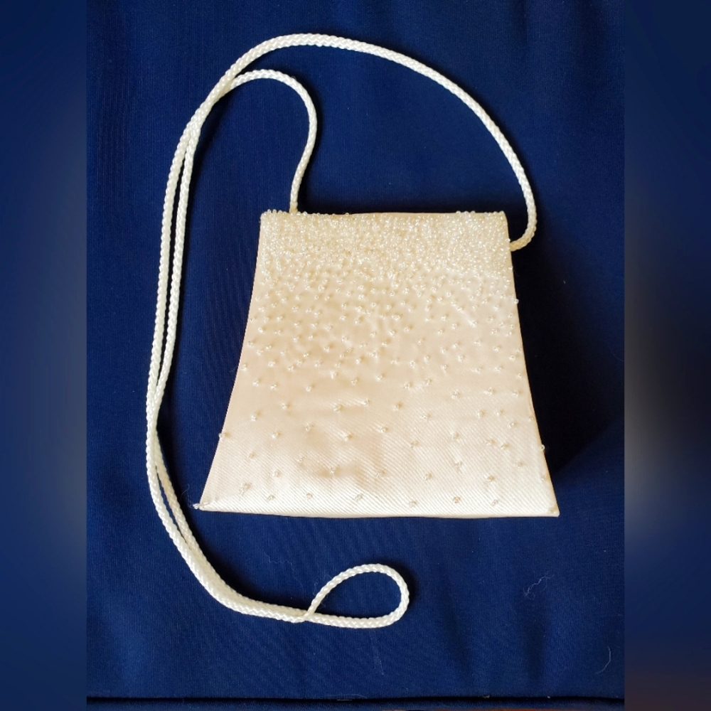 Elegant Mariell Beaded Women's Wedding Clutch With Corded Strap